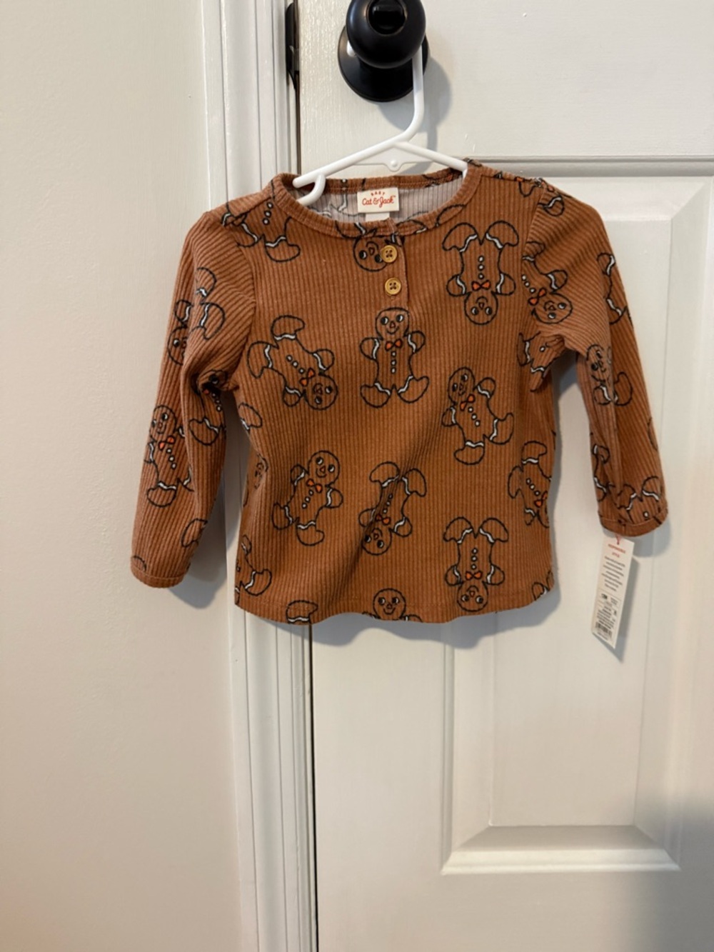 Cat & Jack Gingerbread Ribbed Long Sleeve Set in Brown
